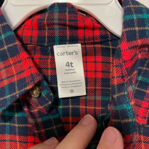 NWOT Carter’s 4T flannel matching set long sleeve long pants - Picture 4 of 4